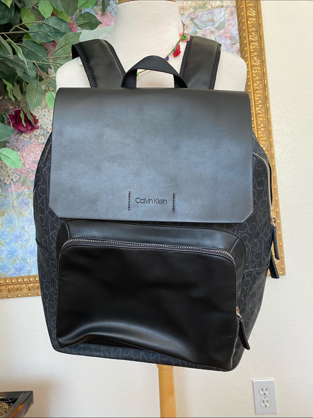 Calvin Klein Black Men's Logo-Accent Backpack
